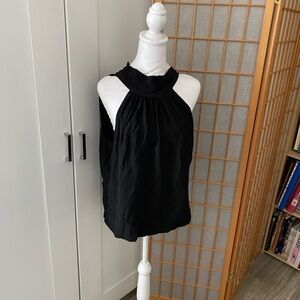 Red Haute Halter Black Tie Back  High Neck Top Tank Blouse Size XS